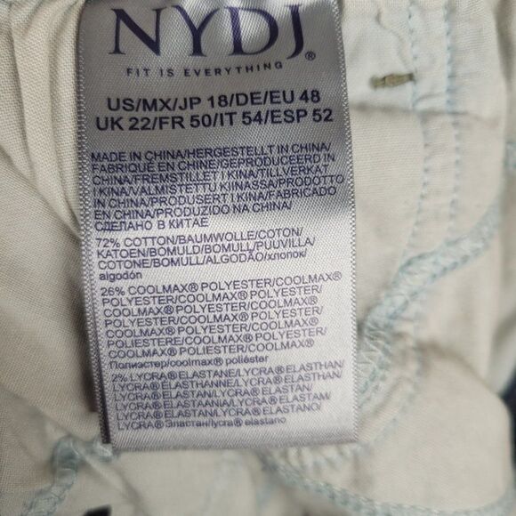 NYDJ Marilyn Straight Fantasy Jeans High Rise Ankle Blue Size 18 NWT - Picture 11 of 14